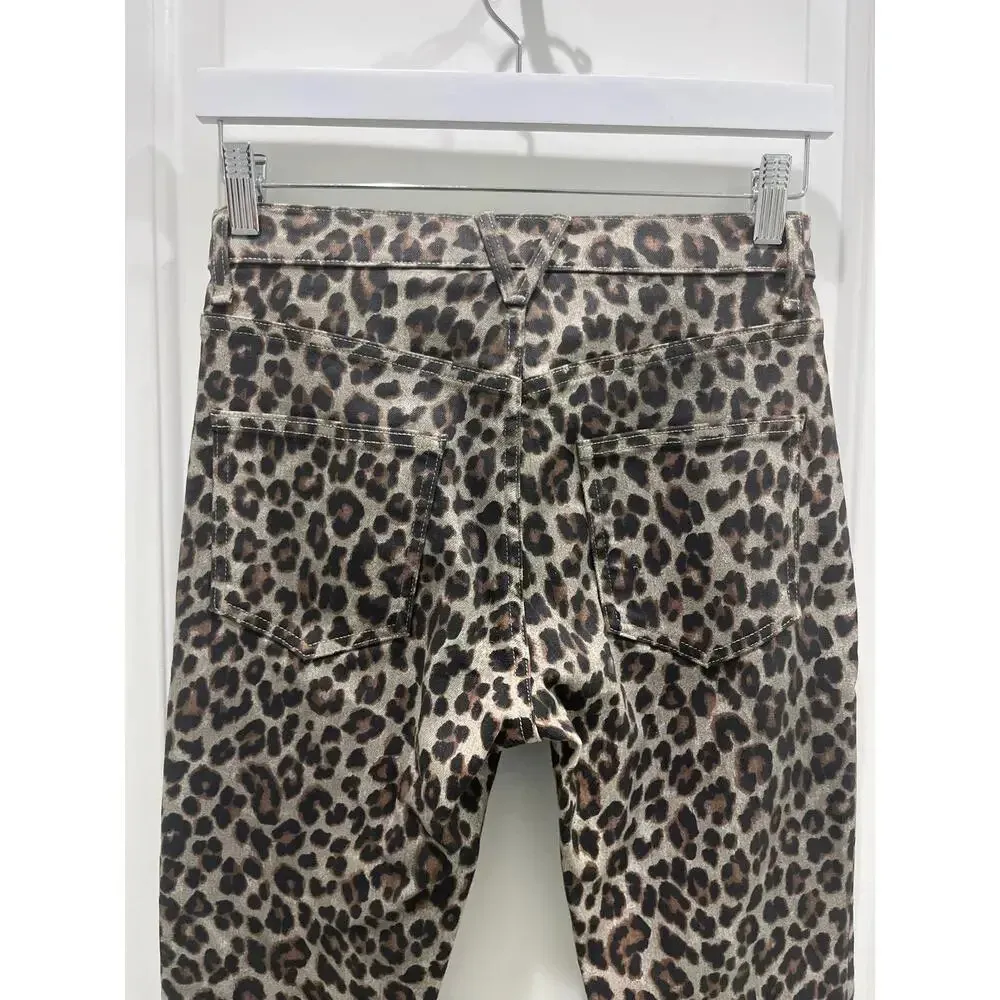 Veronica Beard Coated Leopard Animal Print Brooke Skinny Mid Rise Jeans Sz 27 - Image 6