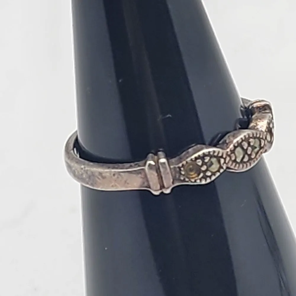 Vintage TMA Sterling Silver & Marcasite Ring (5) - Image 3