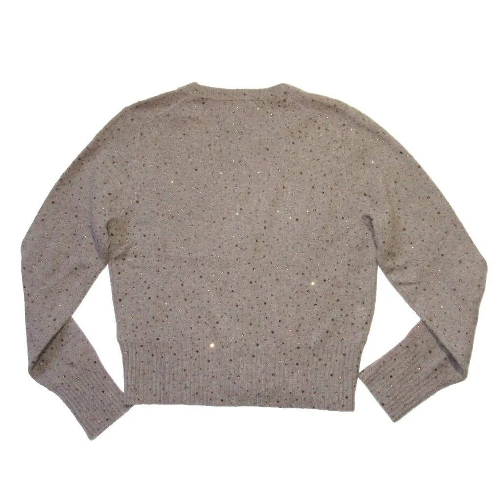 NWT J.Crew V-neck Cardigan in Umber Sparkle Crystals Supersoft Yarn Sweater M - Image 7