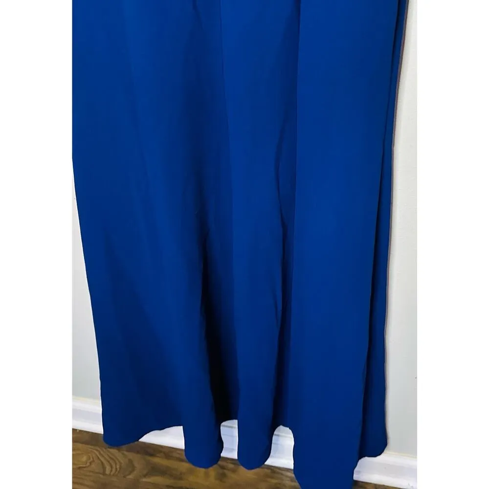 BCBG Maxazria Blue Depth Evan’s Lace Sleeveless Shoulder Slit Gown Dress Size 8 - Image 10