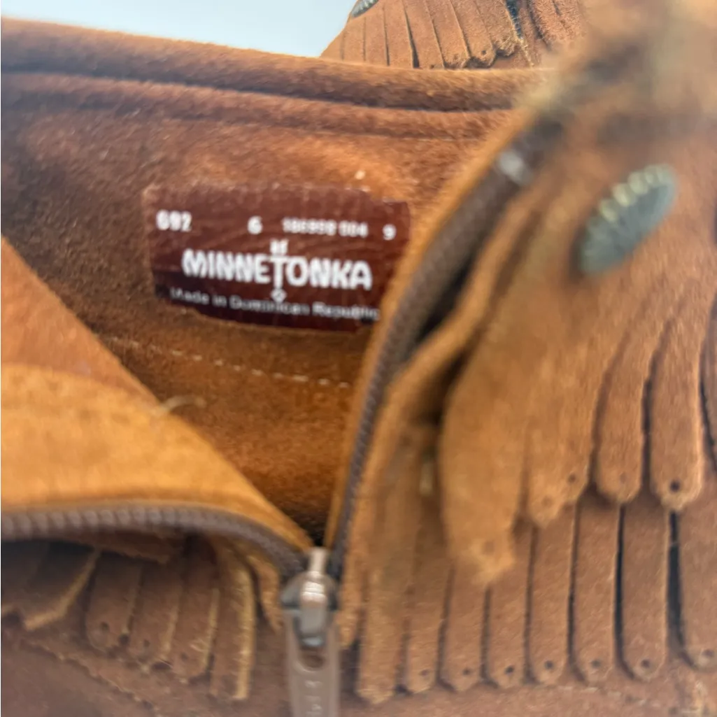 Minnetonka Brown Suede Fringe Boots - Image 7