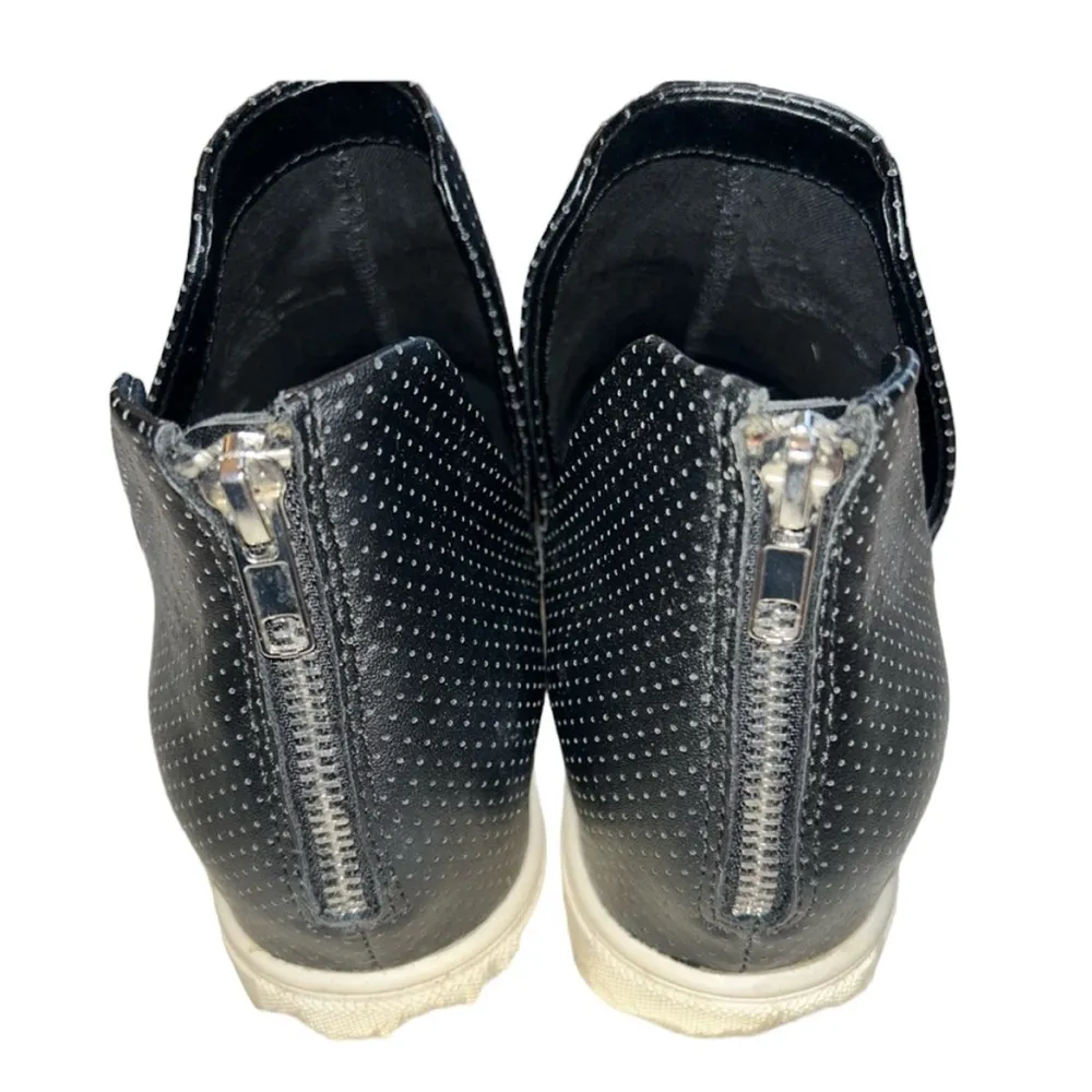 Black & White Steve Madden Designer Sneakers Georgie Women’s Size 9 Zipper Shoes - Image 3