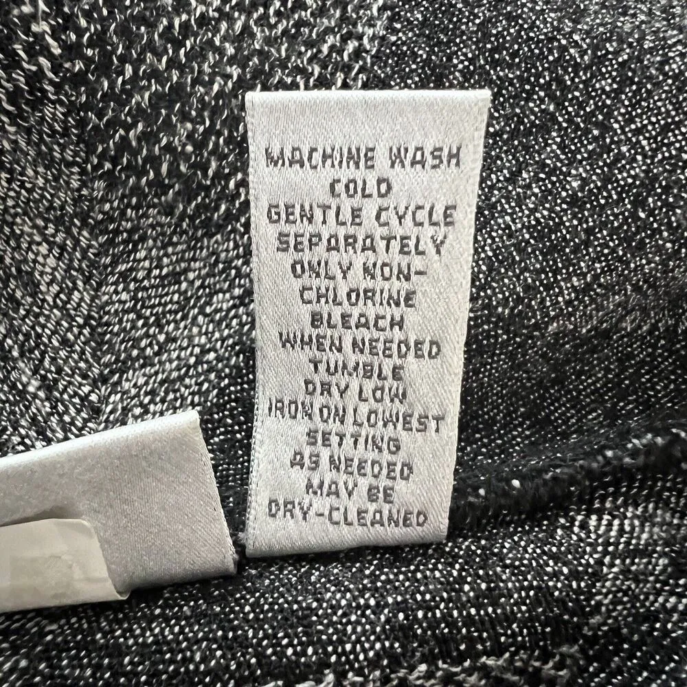 Chicos Sweater Womens Large Gray Check Plaid Open Cardigan Neutral Office Casual - Image 9