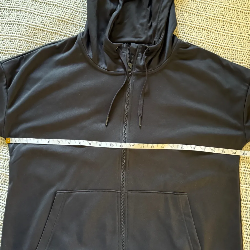 Mondetta Women’s Athletic Workout Gym Soft Zip Up Hood Black Jacket Hoodie Large - Image 5