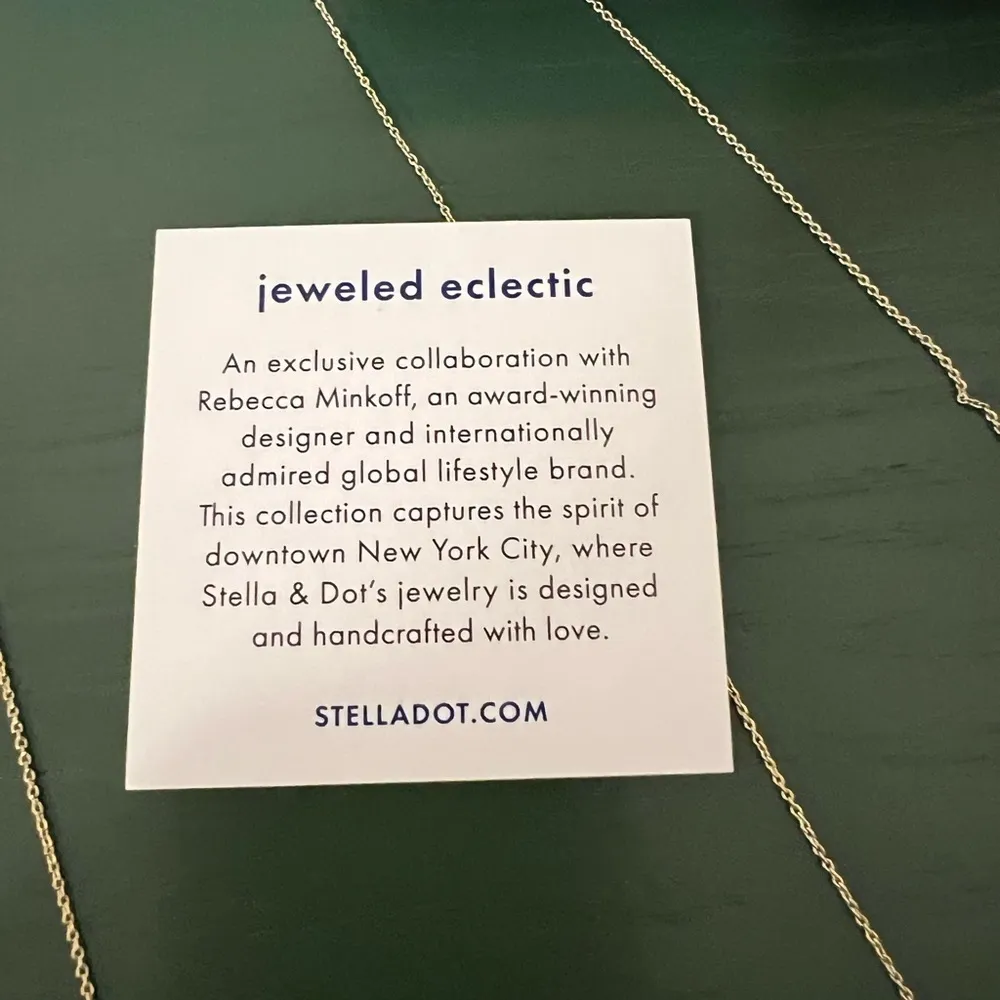 Stella & Dot Prima layered necklace gold gray bead - Image 6