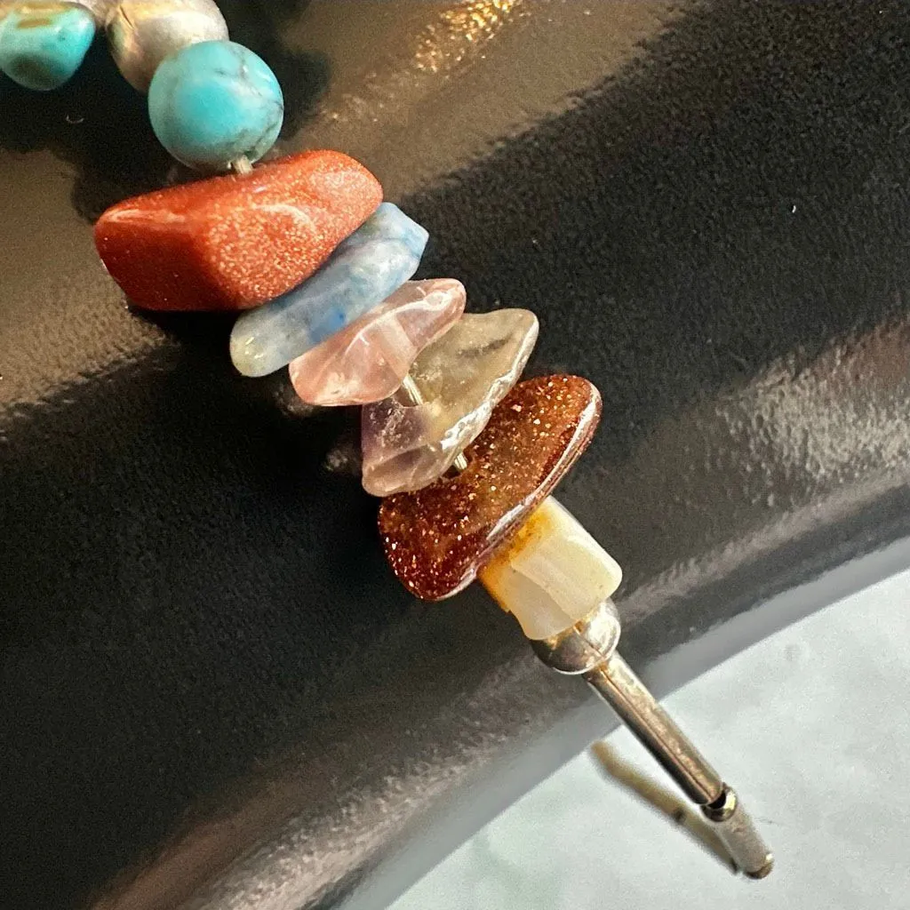 Turquoise Turtle & Mixed Gemstone Beaded Bracelet - Image 8