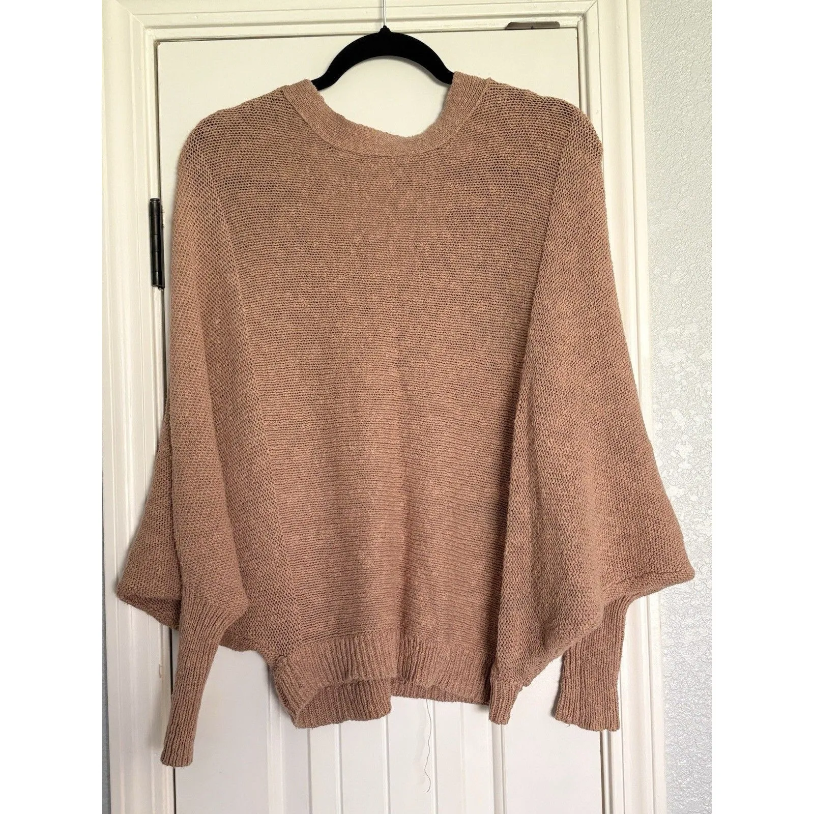 Kaisley Slouchy Batwing Cardigan S Brown Boho Cozy Minimalist Sweater - Image 4