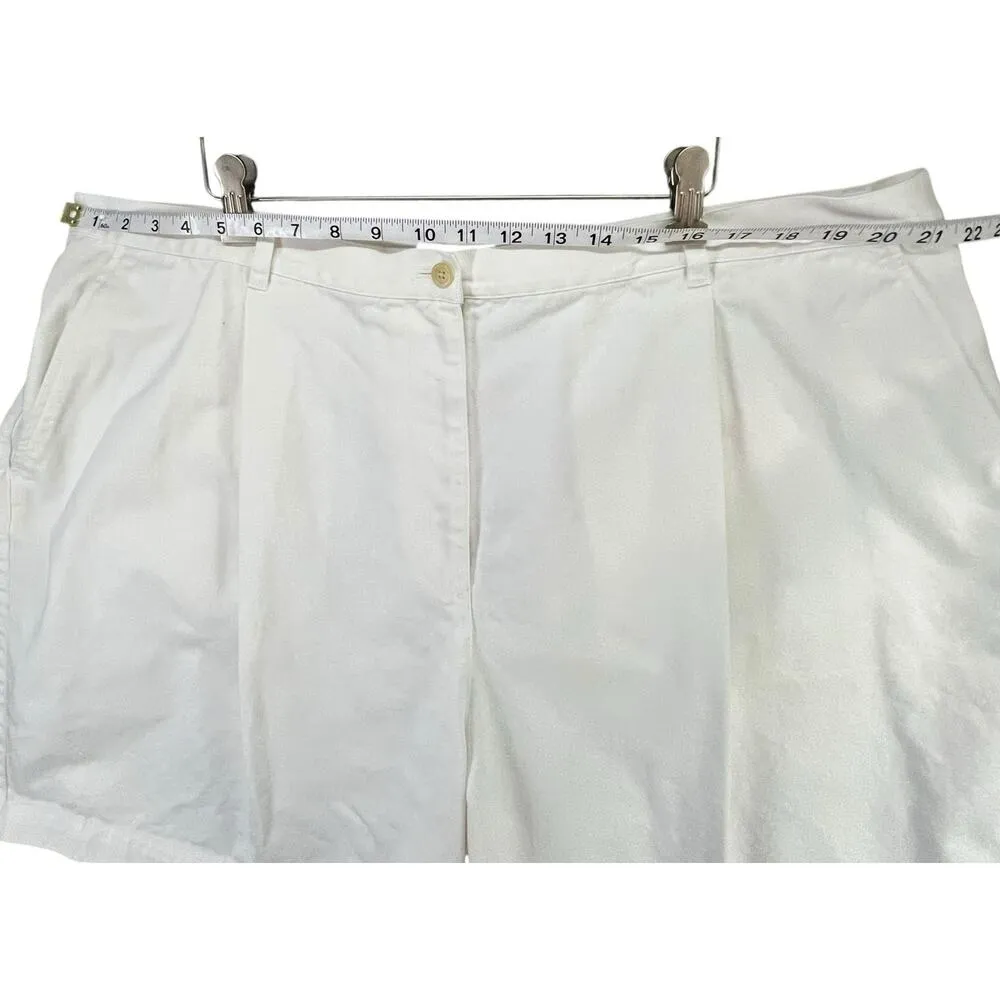 Lauren Ralph Lauren Shorts Womens 22W White Cotton Pleated High Rise Classic - Image 5