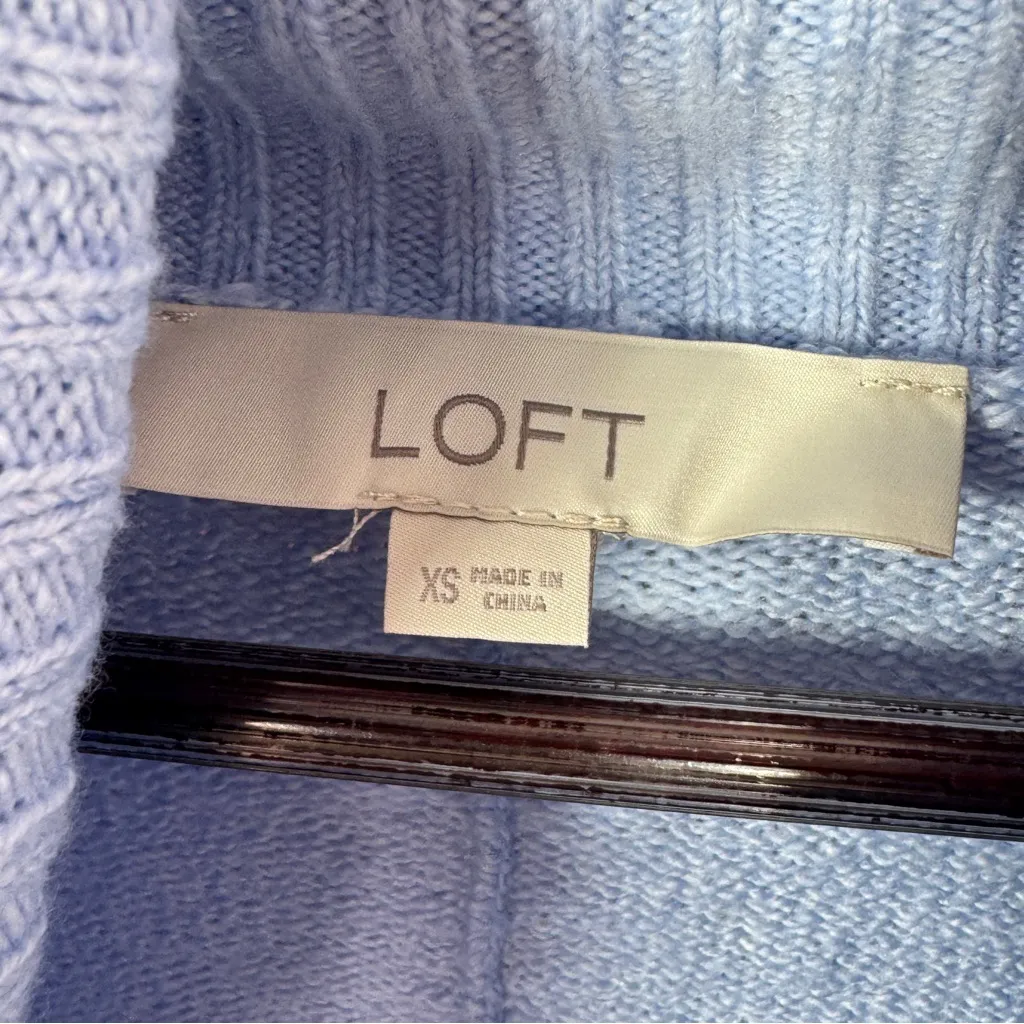 Loft Cowl Neck Pockets Front Tunic Sweater Powder Blue XS - Image 10