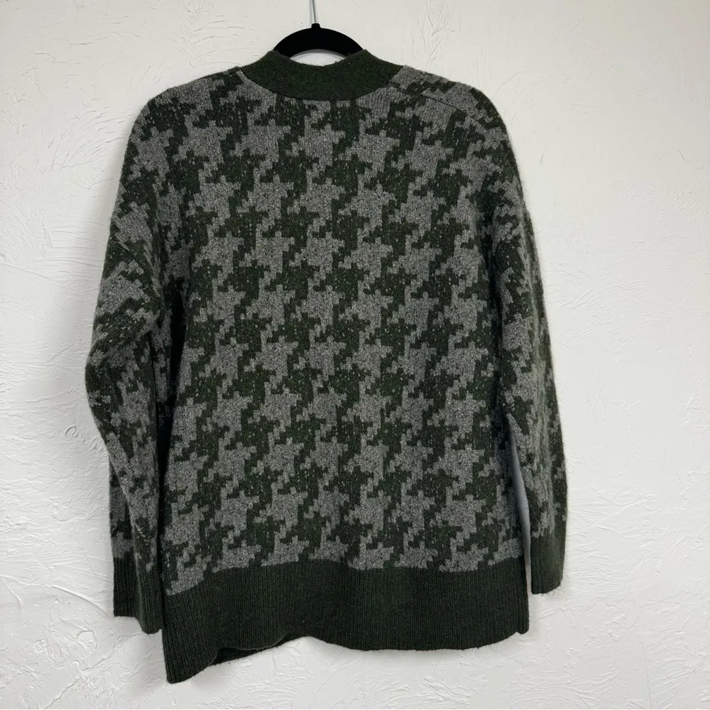 Madewell Green Herringbone Wool Alpaca Cardigan Sweater Womens S Double Breasted - Image 4