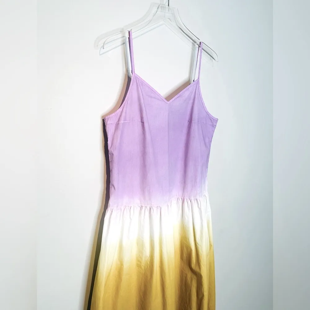 All Saints Caro Dip Dye Midi Slip Lilac Purple Camel Brown Dress Size 6 NWT - Image 7