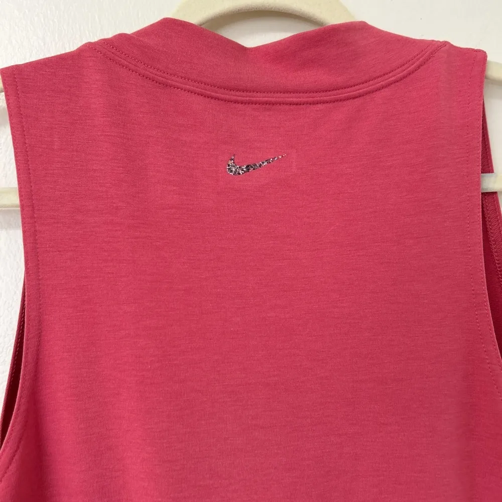 Women’s Nike Dri-Fit fleece Yoga Pink Sleeveless Jumpsuit with Tie Belt Medium - Image 8