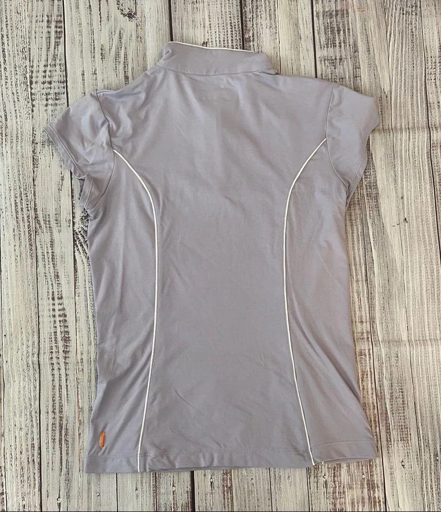 Lucy Lilac Quarter Zip Short Sleeve Athletic Top. - Image 2
