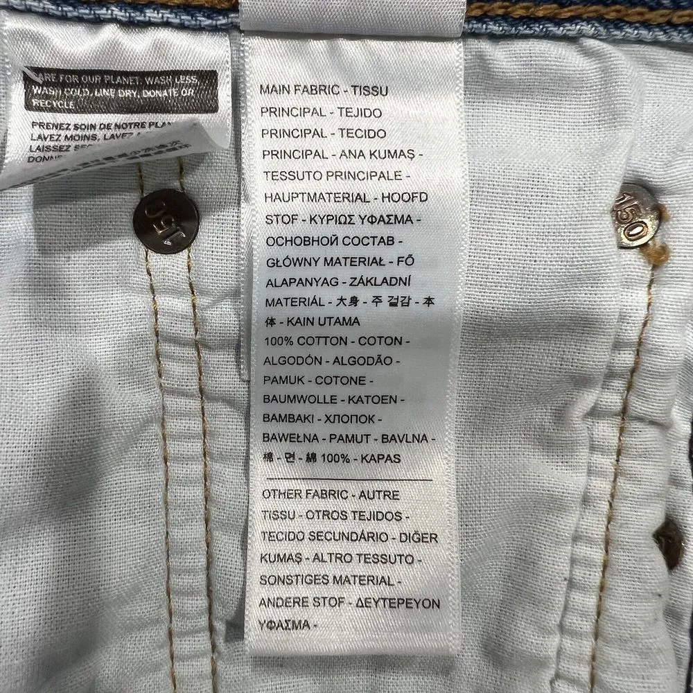 Levis Size 27 501 150 Pieced Shorts Original High Rise Denim Distressed Blue - Image 10