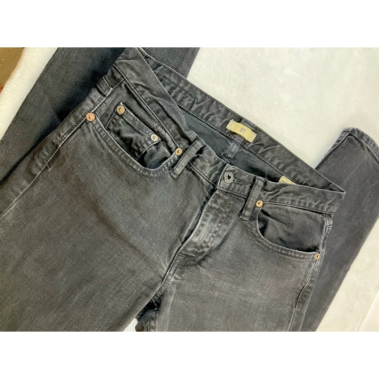 Ralph Lauren Blue Label Jeans 27 Thompson Low Rise Black Denim Stretch Y2K 2000s - Image 8