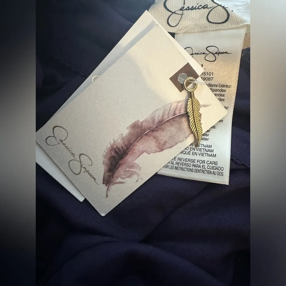 NWT Jessica Simpson Shadow Multi Colorblock Halter One Piece Swimsuit - … - Image 8