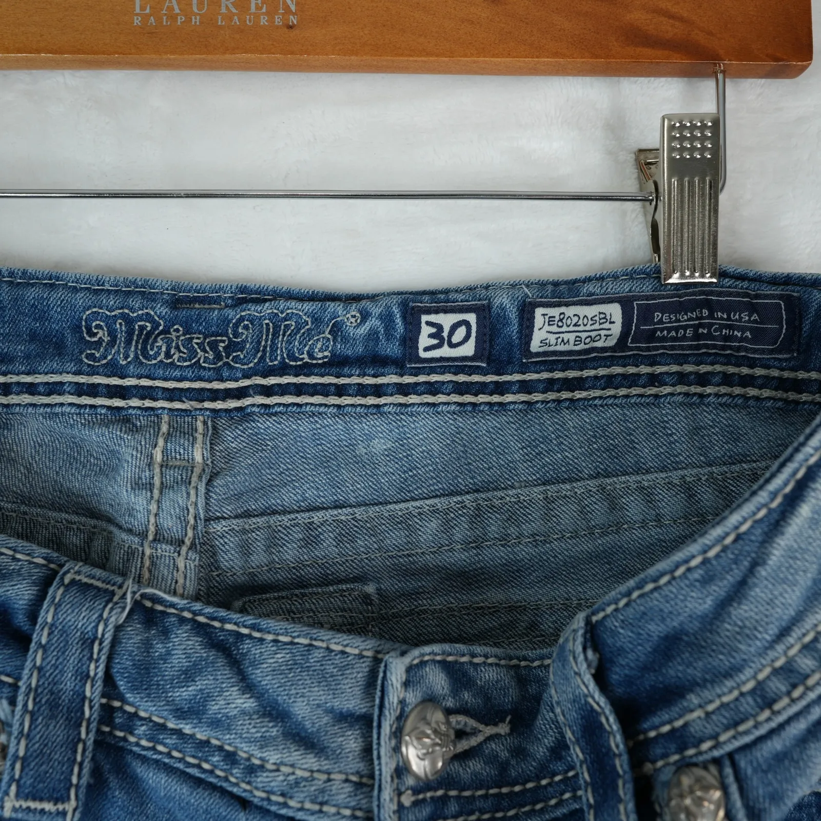 Miss Me Jeans Womens 30 Slim Boot Stretch Low Rise Denim Y2K Western Cowgirl - Image 7