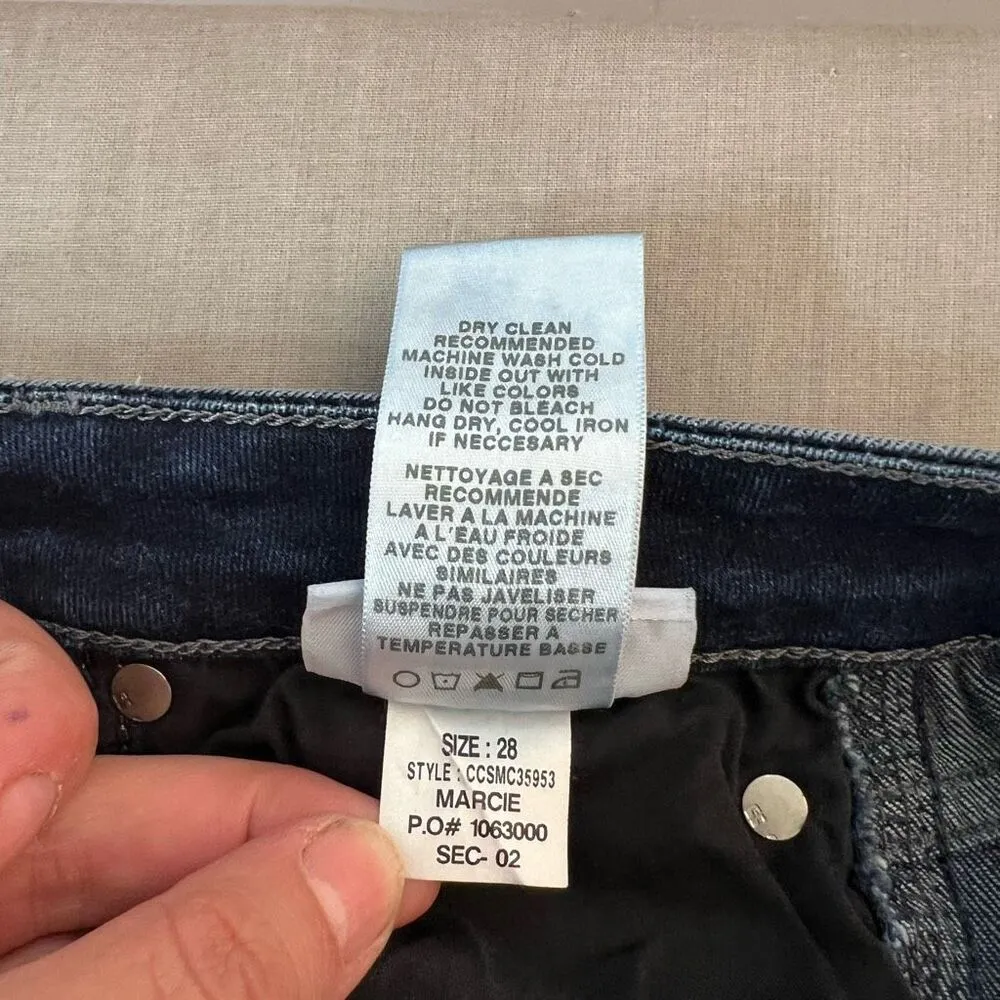 Joe's Jeans Dark Blue Raw Hem Marcie Flawless The Phoenix Ankle Jeans Size 28 - Image 11