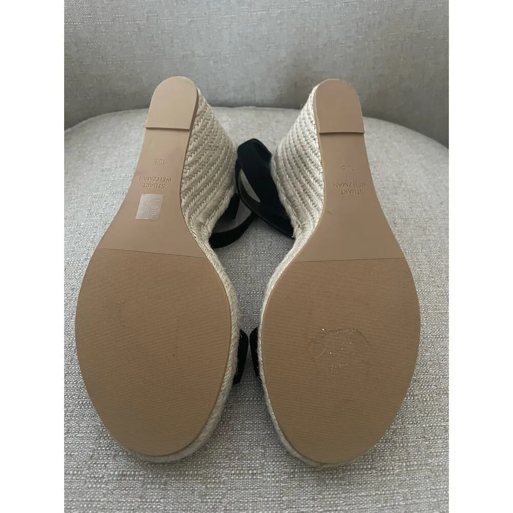 Stuart Weitzman Teddi Espadrille Women's 10.5 Black Suede Ankle Strap
,  S53 - Image 13