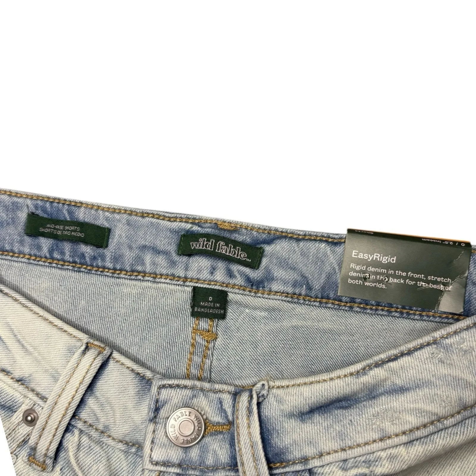 Wild Fable Women's Mid-Rise EasyRigid Cut-Off Jean Shorts NEW Size 0 - Image 3