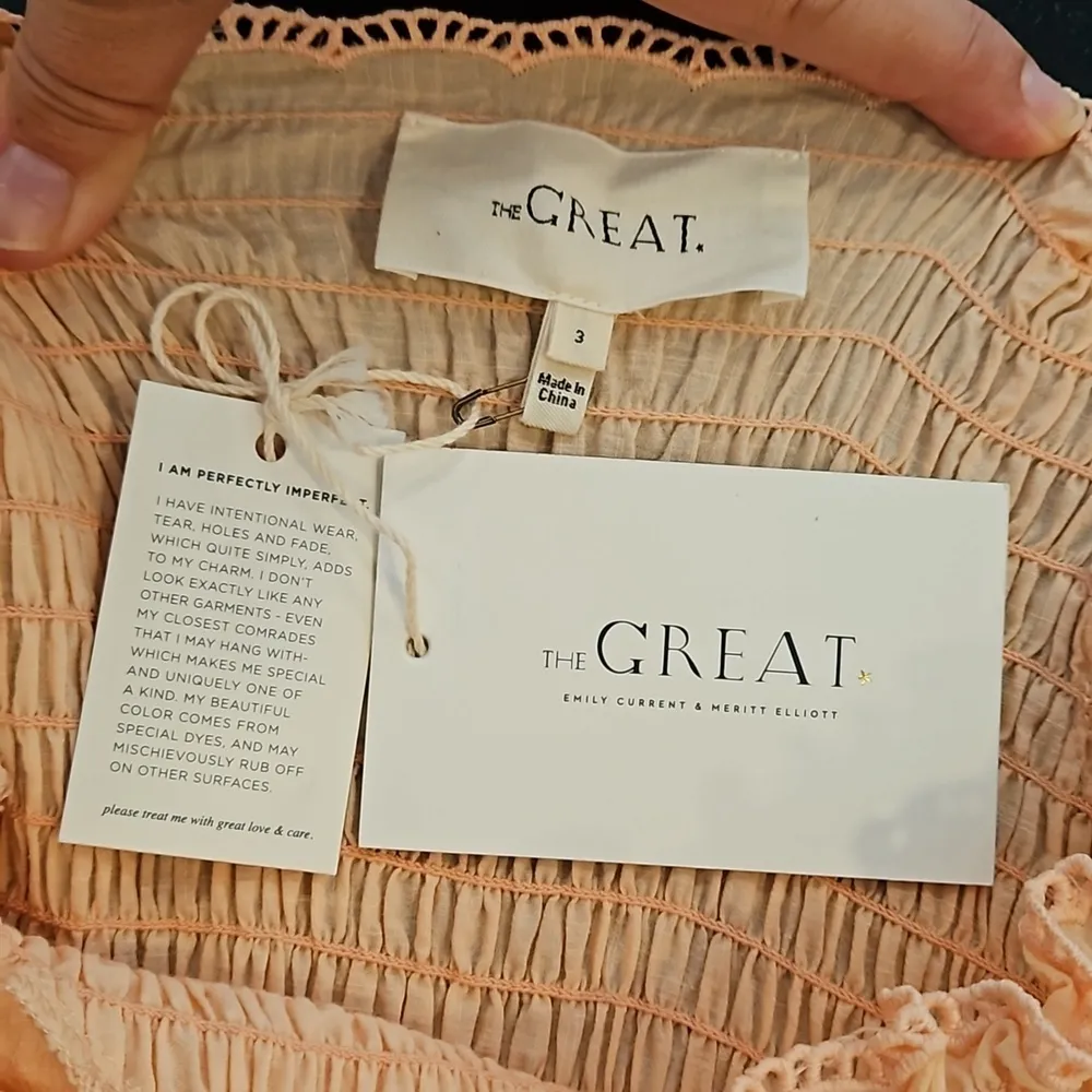 💕THE GREAT💕 The Scallop Savanna Dress ~ Light Peach Size 3 Large NWT - Image 9