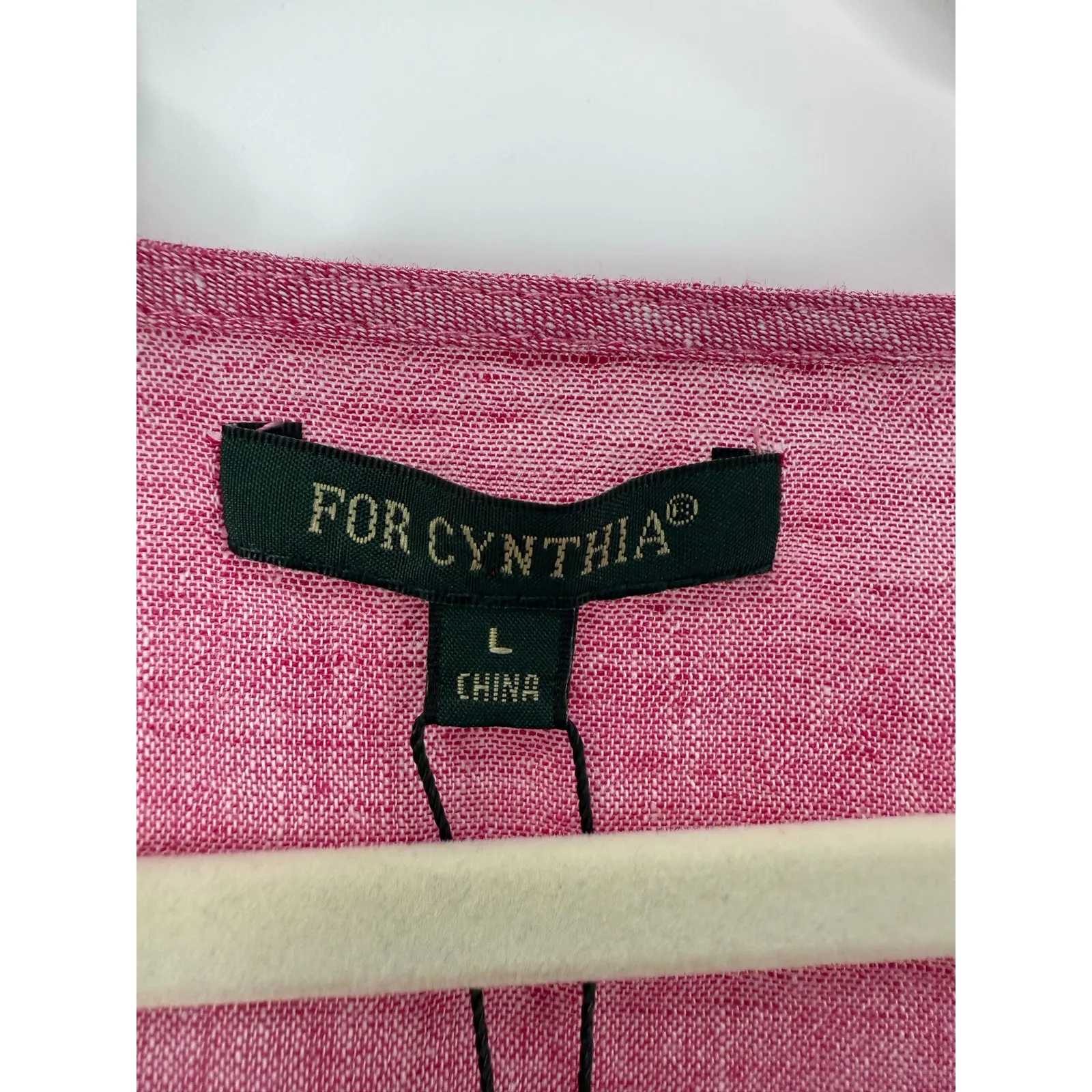 NWT For Cynthia Pink Linen Cotton Asymmetrical Tunic Top L Lagenlook Coastal - Image 4