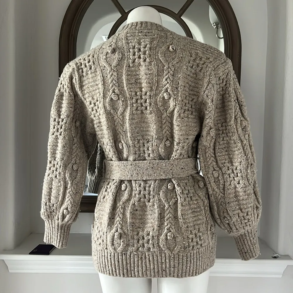 SEA New York Polly Wool Cable Knit Cardigan Sweater, Size XS New w/Tag $425 - Image 10