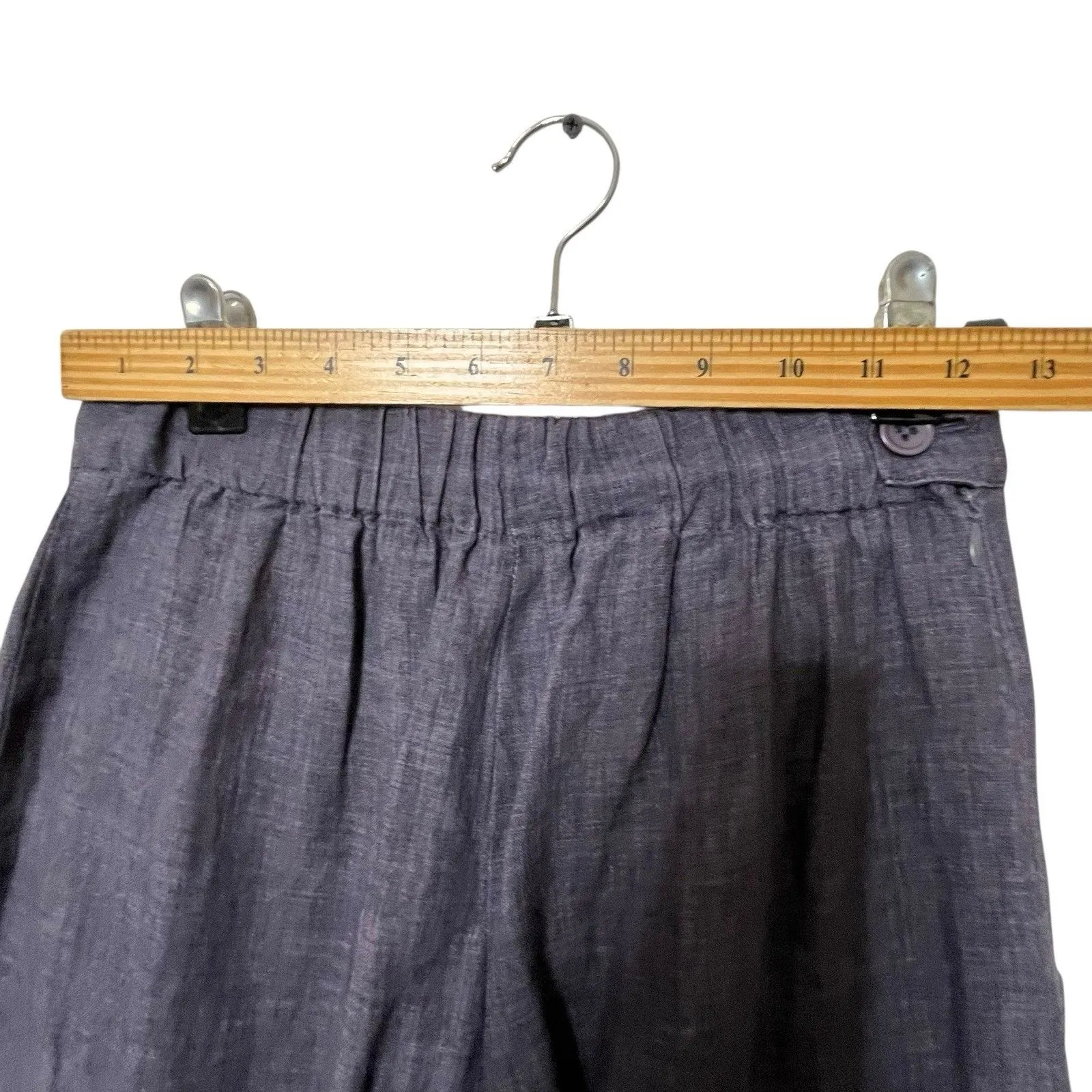 7115 by Szeki 100% Linen Pleated Trousers Pants Women’s Size Small Relaxed Fit Blue - Image 10