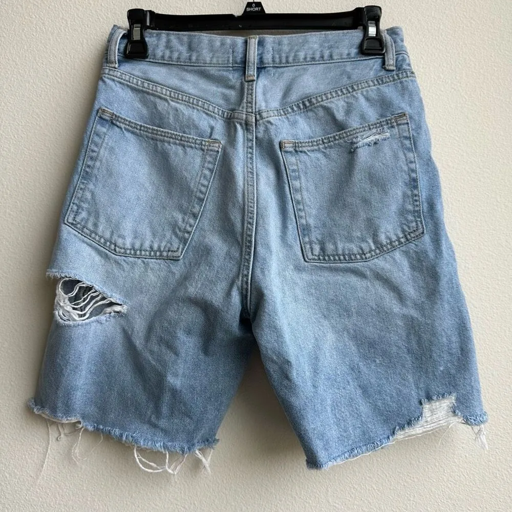 Lovers and Friends Devon High Rise 90s Cut Off Denim Shorts Distressed Size 26 - Image 4