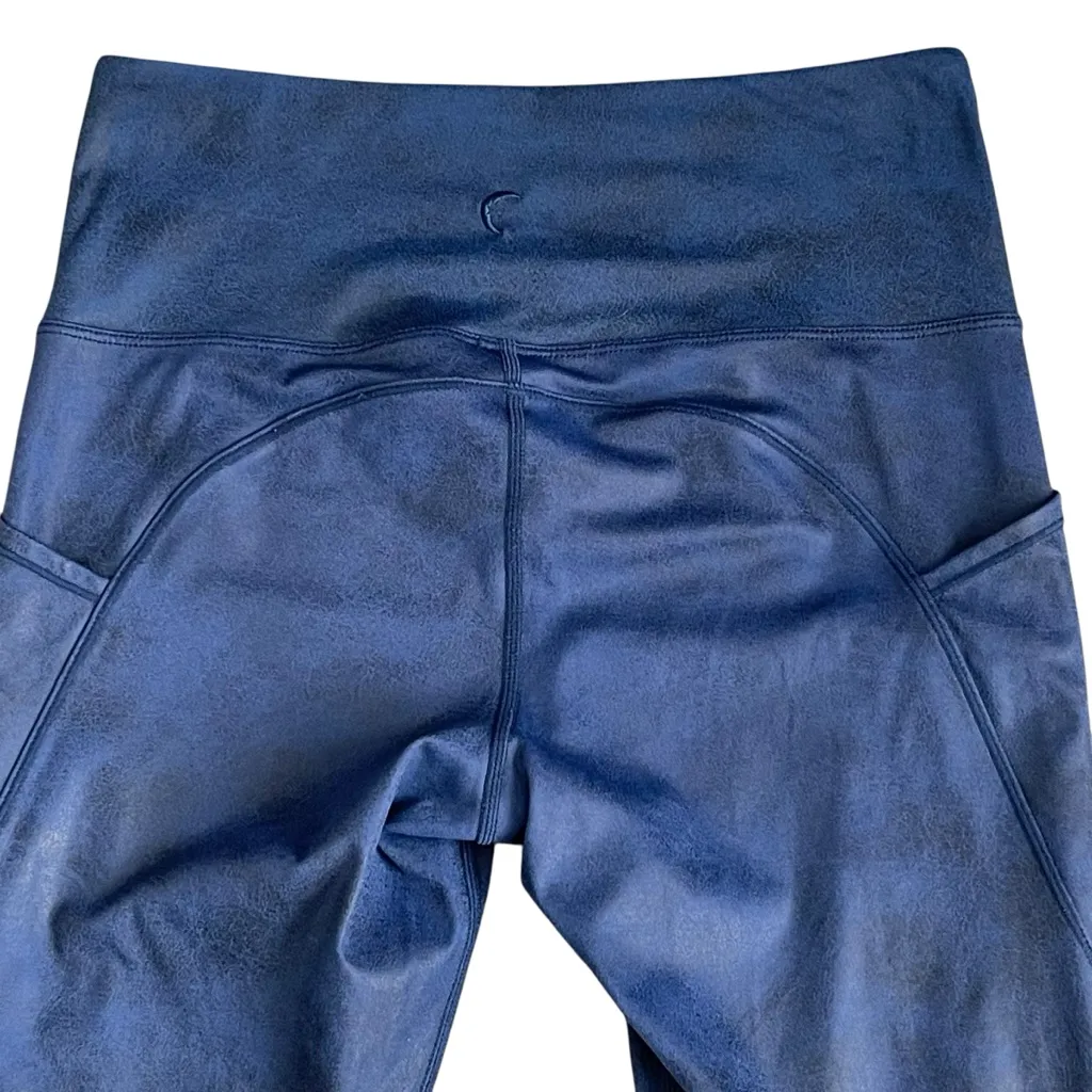 Zyia Distressed Blue Ankle Cinch High Rise 7/8 Leggings Women’s Size 4 Athletic - Image 7