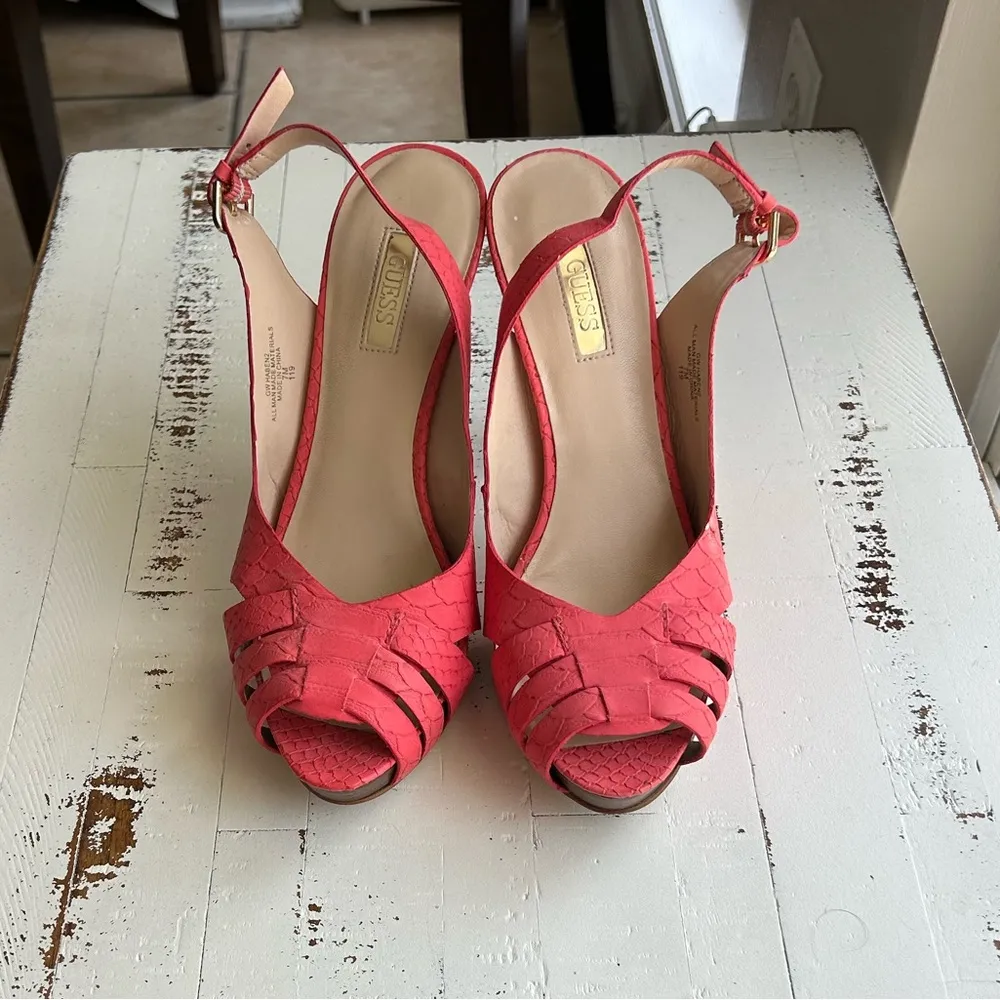Guess coral slingback platform heels - Image 3