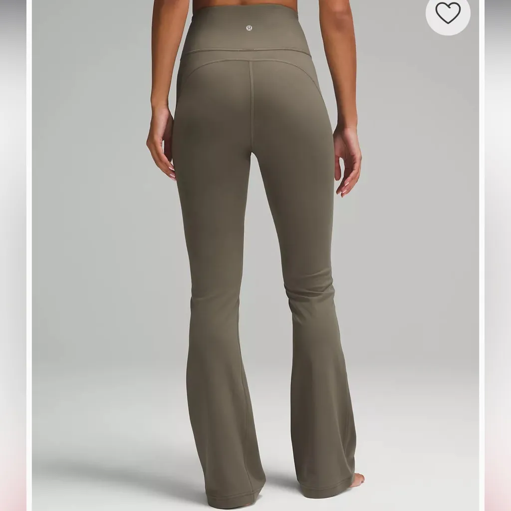 Lululemon Groove Nulu Super High Rise Flared Pant 32.5” size 10 R Army Green - Image 2