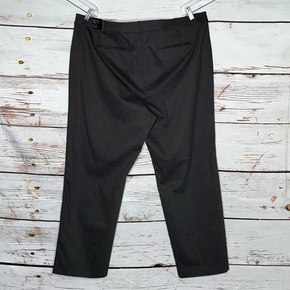 Lane Bryant NWT Size 26R Gray No-Gap Elastic Waistband Straight Leg Dress Pants - Image 2