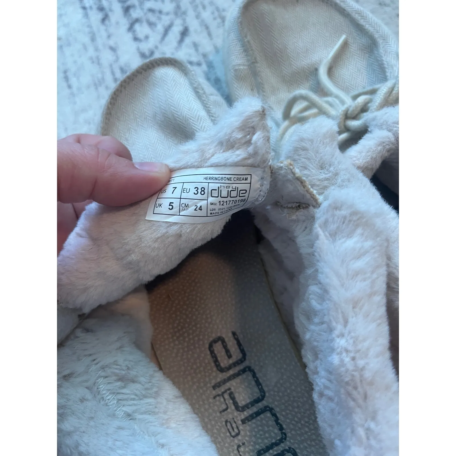 Women's hey‎ dude 7 fluffy Britt herringbone cream - Image 6