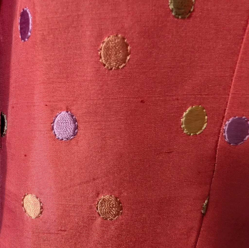 Vintage Transitions Polka Dot Silk Blazer W10 Pink Size 10 - Image 9