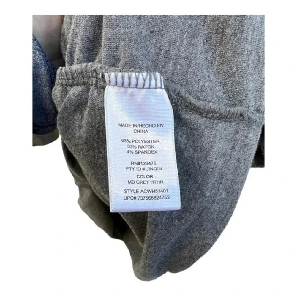 Vittadini Sport‎ Womens 1X Faux Wrap Side Rouched Heathered Gray Top​​​ - Image 4