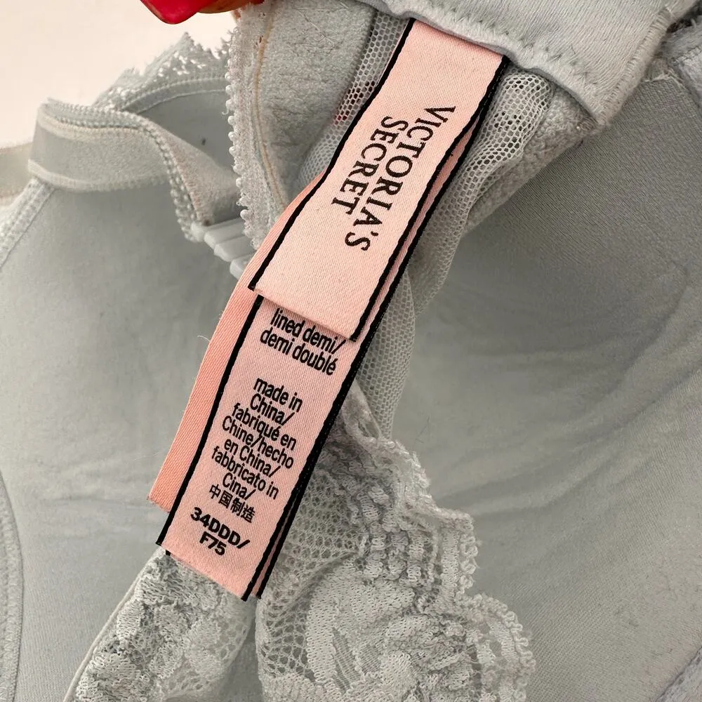 Victoria's Secret Dream Angels Floral Lace Lined Demi Bra Size 34DDD - Image 7