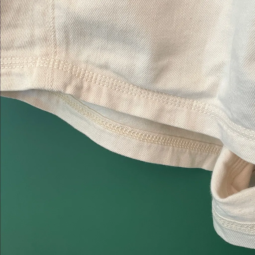 Aerie High Waist Womens L Soft Cream Shorts Wide Waistband Pockets Lightweight - Image 5