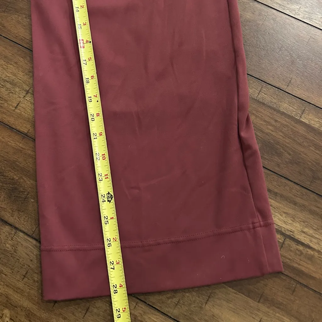 Halara Red Mahogany DayStretch High Waisted Pockets Straight Leg Pants Size XL - Image 7