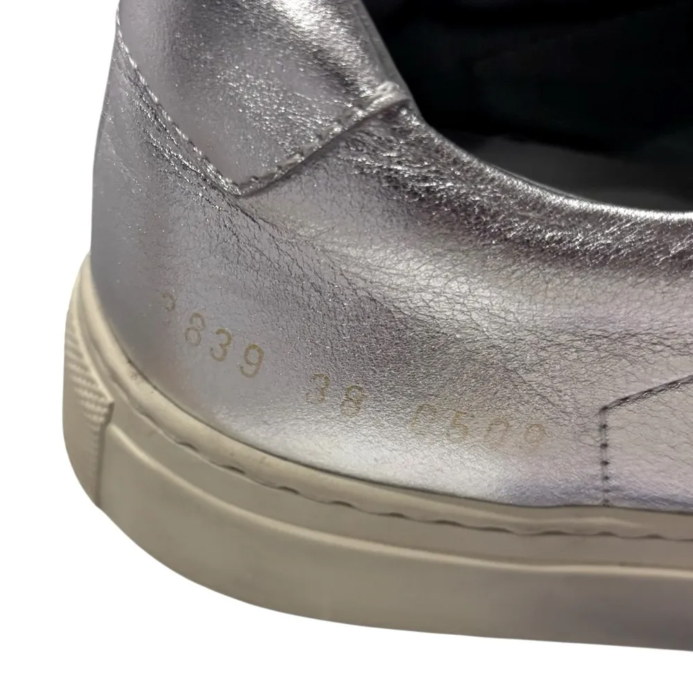 WOMAN by COMMON PROJECTS Achilles Retro Leather Low Top Sneakers Silver Size 38 - Image 11