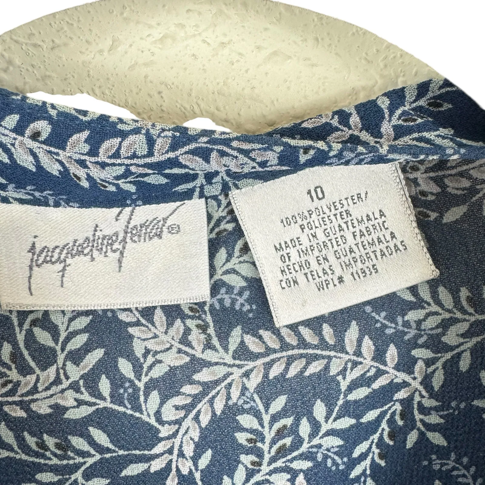 Jacqueline Ferrar Vintage Blue White Floral Long Sleeve Blouse Midi Skirt Set 10 - Image 5