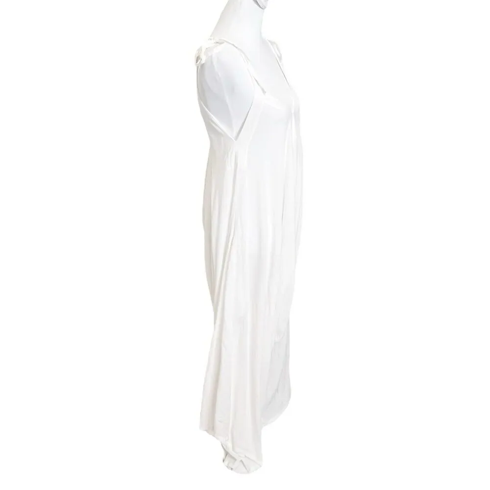 9 Seed Bali Jumpsuit White Resort Cover Up Harem Cropped Cotton Women’s One Size Size M - Image 3