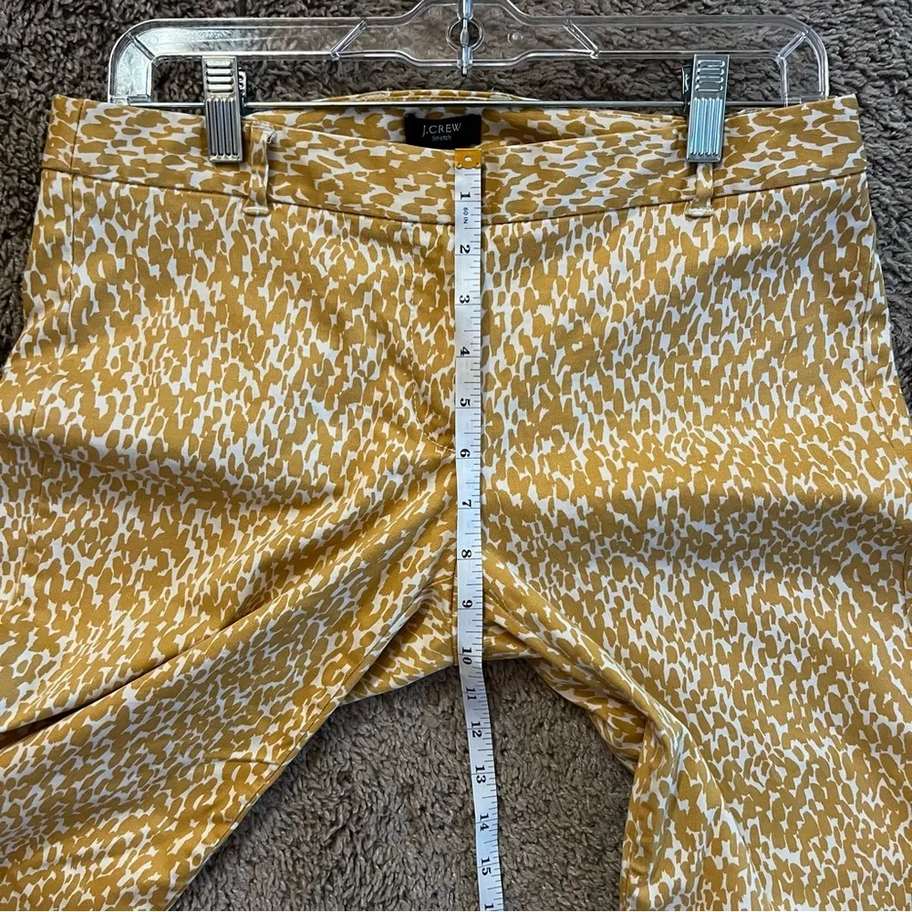 J. CREW City Fit Stretch animal leopard print Ankle Pants yellow gold - Image 8
