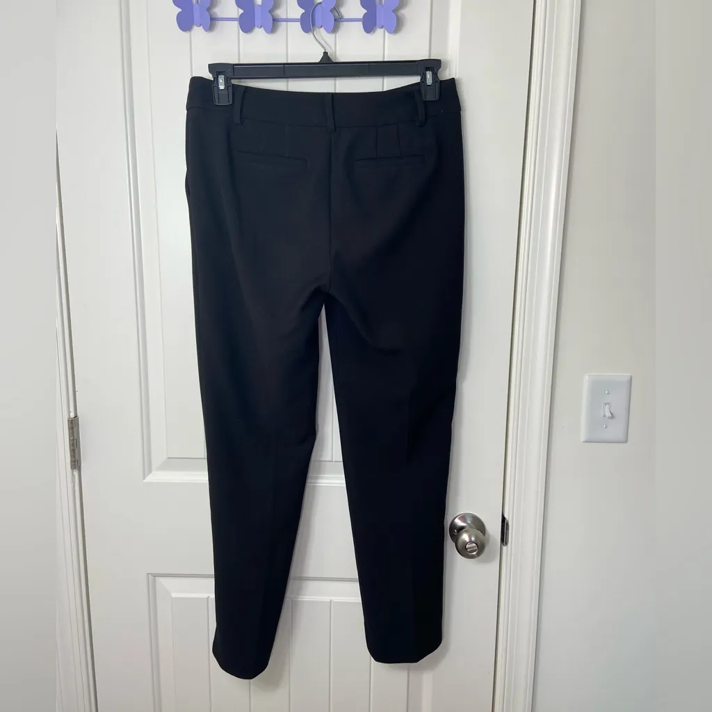 EUC‎ Talbots women’s solid black Hampshire ankle dress pants split hem stretch 4 - Image 4