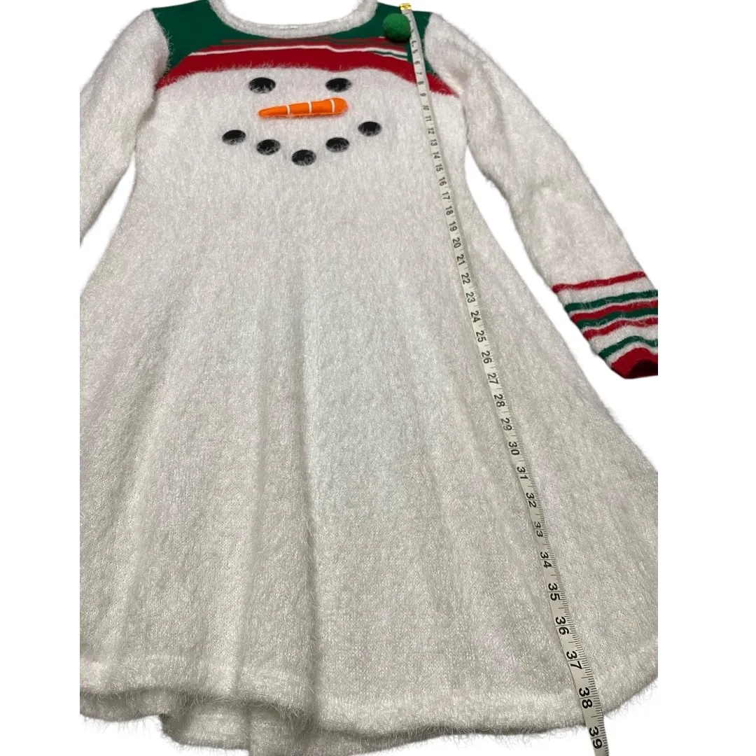 Born Famous Women’s XL Snowman Holiday Sweater Dress Ugly Christmas Festive White - Image 7