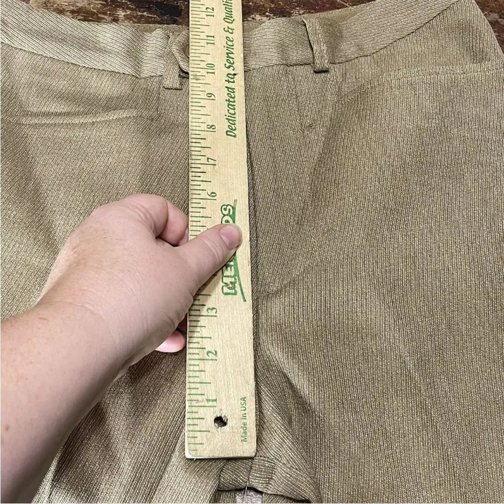 Les Copains Tan Pleated Winter Weight Straight Leg Trousers Women’s Sz 8‎ Tan - Image 6