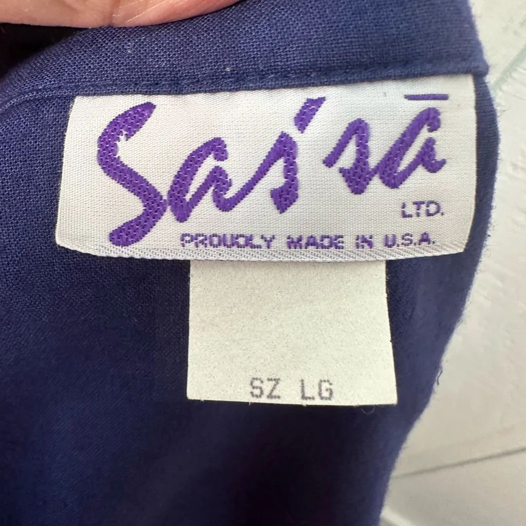 Sas’sa Vintage Button Down Western Long Sleevw Shirt Size Large EUC - Image 8