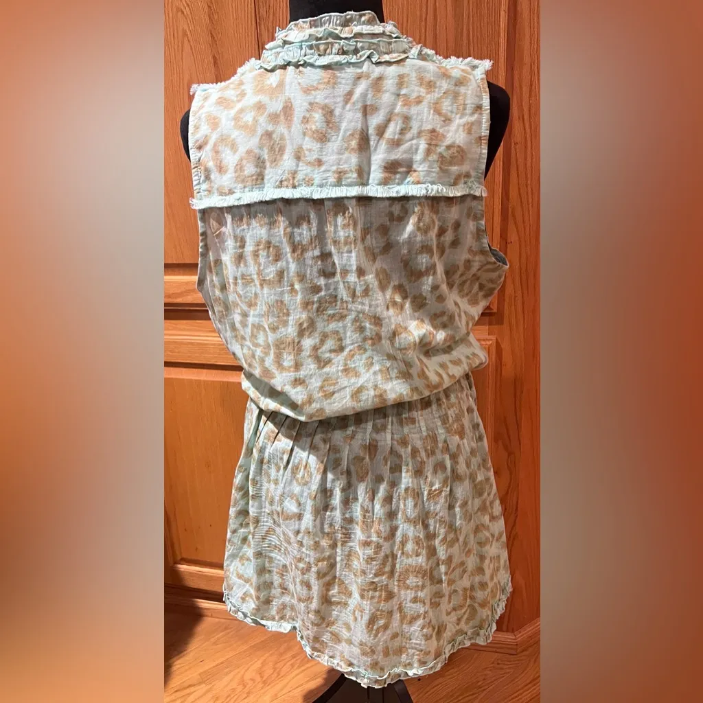 Lola Australia Leopard Print Sleeveless Elastic Waist Ruby Dress Blue Size Large - Image 8