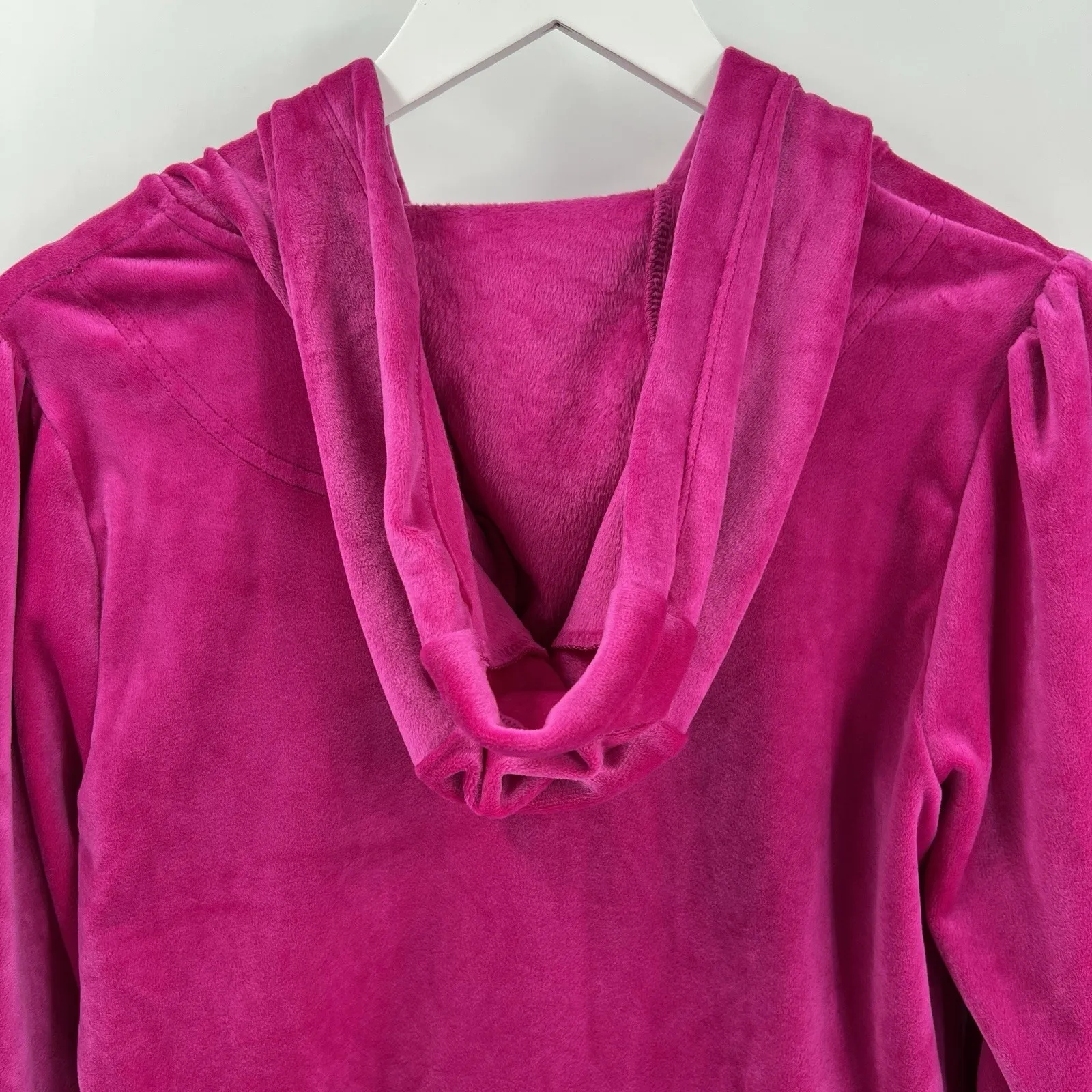M Magaschoni Pink Velour Velvet Hoodie & Pants Track Suit Matching Set Size XS - Image 6