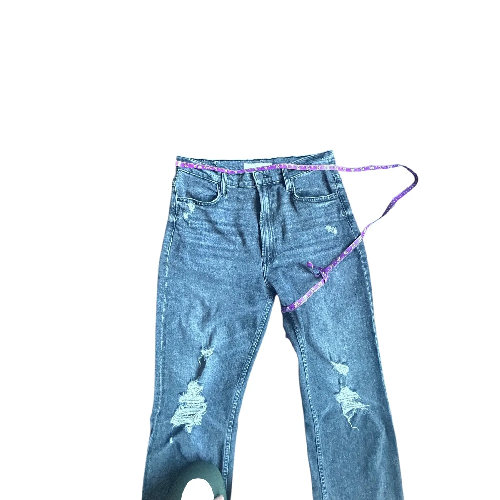 MOTHER Superior High Waisted Rider Ankle Jeans After Midnight With Molly Size 31 Gray - Image 7